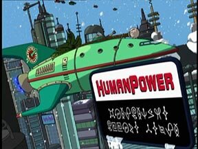A billboard aside of the ship of Planet Express